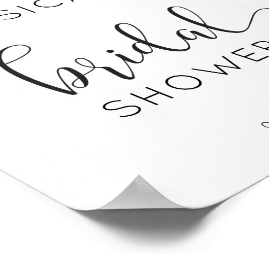 Rustikales Script-Brautparty Begrüßungszeichen Poster (Ecke)