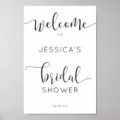 Rustikales Script-Brautparty Begrüßungszeichen Poster (Vorne)