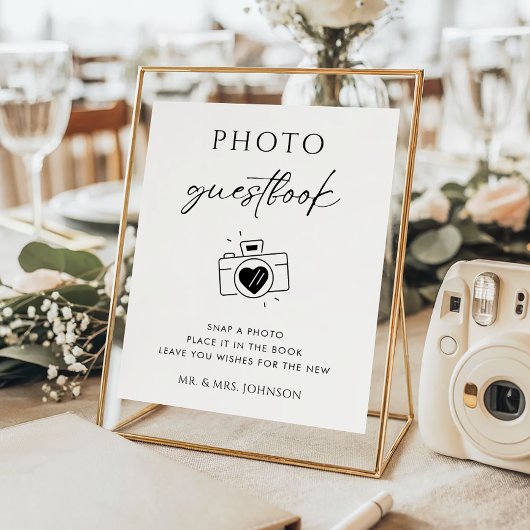 Rustikales Script Camera Foto Gästebuch Hochzeitsz