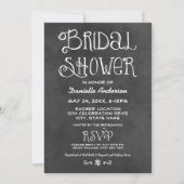 Rustikales Script Chalkboard Brautparty Black Einladung (Vorderseite)