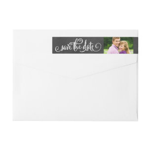 Rustikales Script-Chalkboard-Foto Save the Date