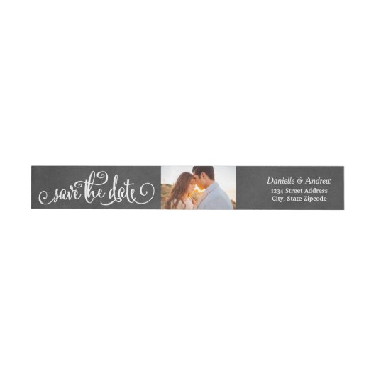 Rustikales Script-Chalkboard-Foto Save the Date (Person)