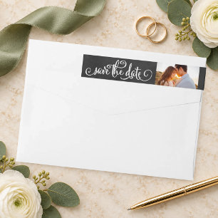 Rustikales Script-Chalkboard-Foto Save the Date