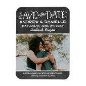 Rustikales Script-Chalkboard-Foto Save the Date Magnet (Vertikal)