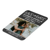 Rustikales Script-Chalkboard-Foto Save the Date Magnet (Linke Seite)