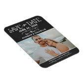 Rustikales Script Chalkboard Hochzeit Black Foto Magnet (Rechte Seite)