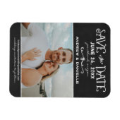 Rustikales Script Chalkboard Hochzeit Black Foto Magnet (Horizontal)