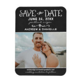 Rustikales Script Chalkboard Hochzeit Black Foto Magnet (Vertikal)