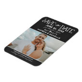 Rustikales Script Chalkboard Hochzeit Black Foto Magnet (Linke Seite)