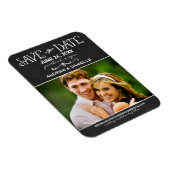 Rustikales Script Chalkboard Hochzeit Black Foto Magnet (Rechte Seite)
