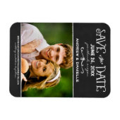 Rustikales Script Chalkboard Hochzeit Black Foto Magnet (Horizontal)