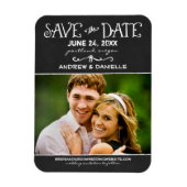 Rustikales Script Chalkboard Hochzeit Black Foto Magnet (Vertikal)