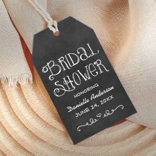 Rustikales Script Chalkboard Wedding Brautparty Geschenkanhänger