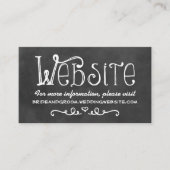 Rustikales Script Chalkboard Wedding Website Black Begleitkarte (Vorderseite)