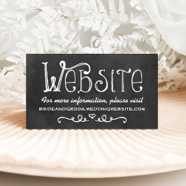 Rustikales Script Chalkboard Wedding Website Black Begleitkarte
