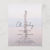 Rustikales Script Foto Budget Kinderdusche Einladu (Vorderseite)