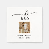 Rustikales Script-Foto I Do GRILLEN Engagement Par Serviette (Vorderseite)