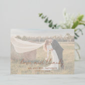 Rustikales Script Foto Moderne Hochzeit Danke Kart Folieneinladung (Stehend vorne)