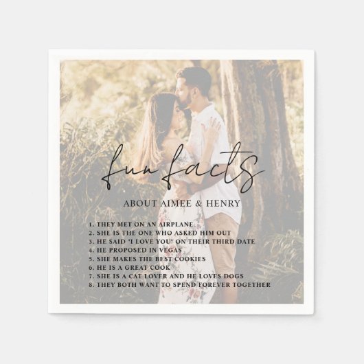 Rustikales Script-Foto Moderne Hochzeit Serviette (Vorderseite)