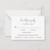 Rustikales Script-Foto Moderne Wedding Mini RSVP-K Mitteilungskarte (Vorderseite)