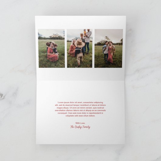 Rustikales Script-Foto Modernes Weihnachten (Innenseite)