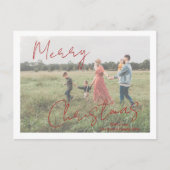 Rustikales Script-Foto Modernes Weihnachten (Vorderseite)