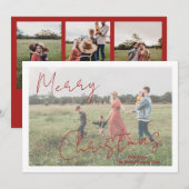 Rustikales Script-Foto Modernes Weihnachten (Vorne/Hinten)