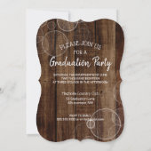 Rustikales Script Gold Bokeh Foto Abschluss Einladung (Rückseite)