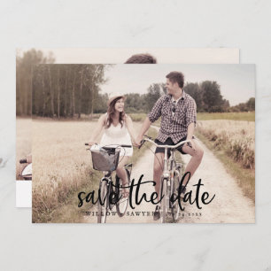 Rustikales Script Horizontal Light Foto Save the D Save The Date