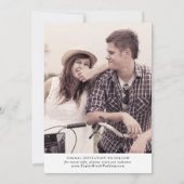 Rustikales Script-Lichtbild-Vorlage Save the Date (Rückseite)