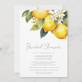 Rustikales Script Mediterranes Lemon Brautparty Einladung (Vorderseite)