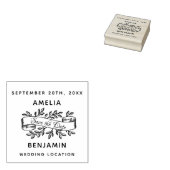 Rustikales Script Ribbon Save the Date Hochzeit Gummistempel (Stempel)