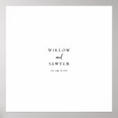 Rustikales Script Wedding Guest Signing Poster (Vorne)