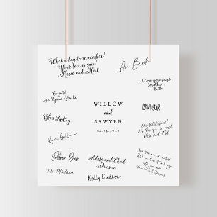 Rustikales Script Wedding Guest Signing Poster