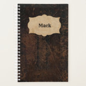 Rustikales Scuffed Leather (Look) Personalisiert Planer (Vorderseite)