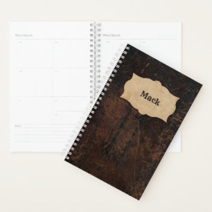 Rustikales Scuffed Leather (Look) Personalisiert Planer