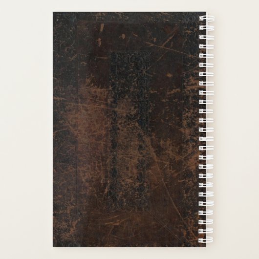 Rustikales Scuffed Leather (Look) Personalisiert Planer (Rückseite)