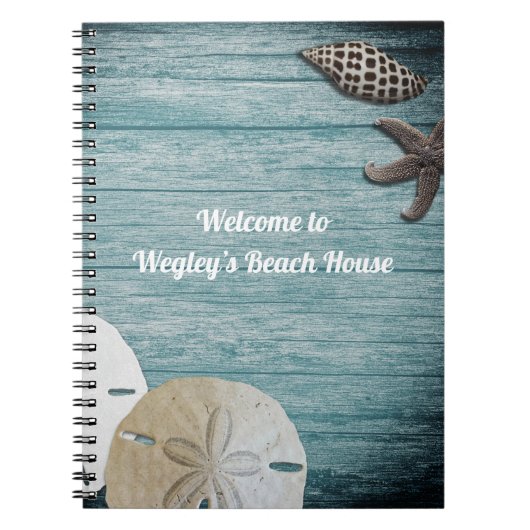 Rustikales Seashells Sand Dollar Welcome Beach Hou Notizblock (Vorderseite)