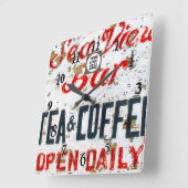 Rustikales Seaview Küste Themenhotel personalisier Quadratische Wanduhr (Winkel)