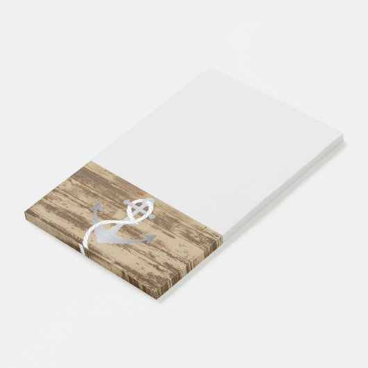 Rustikales Seeanker-Seemann-Boots-Segelboot Post-it Klebezettel (angewinkelt)