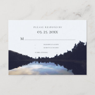 Rustikales Seeblick Hochzeit RSVP © Karte