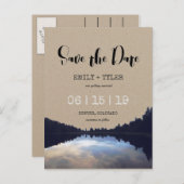 Rustikales Seeblick Save the Date Ankündigungspostkarte (Vorne/Hinten)