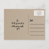 Rustikales Seeblick Save the Date Ankündigungspostkarte (Rückseite)