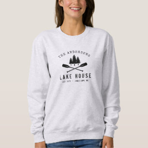 Rustikales Seehaus Oars Trees Familienname Sweatshirt
