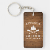Rustikales Seehaus Oars Trees Holz 2 Seite Schlüsselanhänger (Vorderseite)