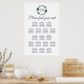 Rustikales Seekartenmeer Hochzeit 17 Tafelsitzkart Poster (Küche)