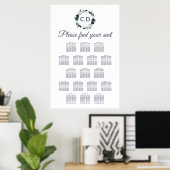Rustikales Seekartenmeer Hochzeit 17 Tafelsitzkart Poster (Heimbüro)