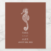 Rustikales Seepferd Kunstvoll wandern im Valle Ver Weinetikett (Einzelnes Label)