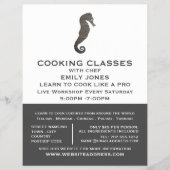 Rustikales Seepferd, Meeresfrüchte, Kochkurse Flyer (Vorne)