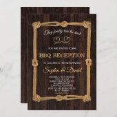 Rustikales Seil, das wir dem Empfang der GRILLEN d Einladung (Vorne/Hinten)